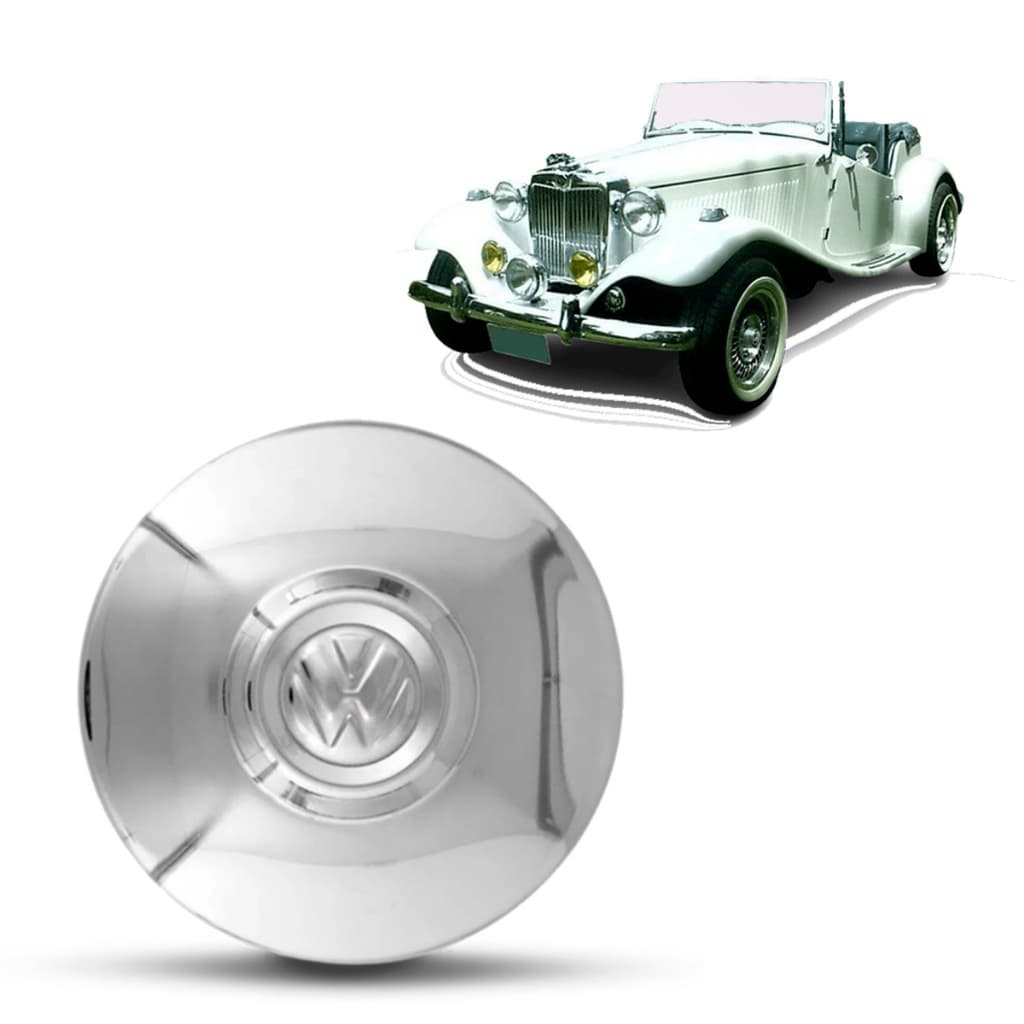 1 Calota P/roda 4 Furos Alumínio Metal Ferro Vw Cromado Para MP Lafer