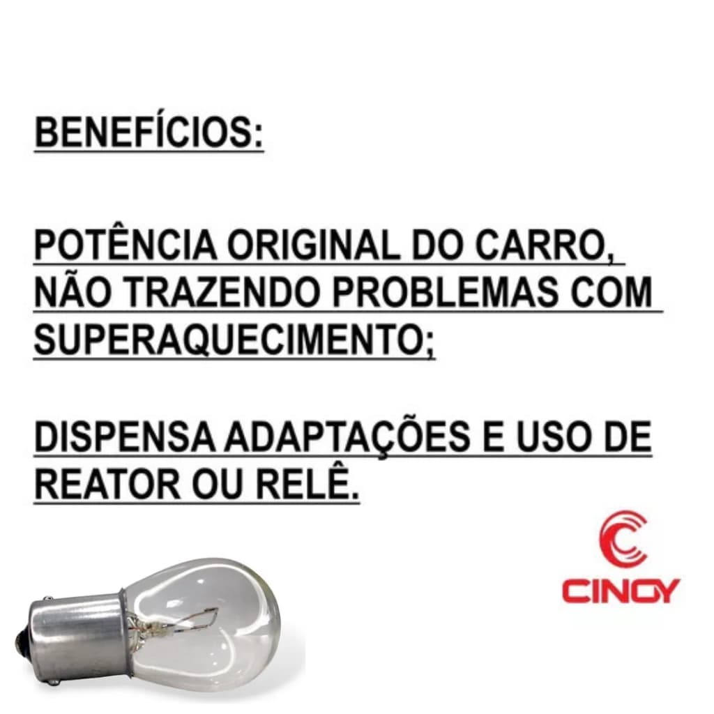Kit 10 Lâmpadas Halógenas 1 Polo 12v 21w Lanterna Faróis