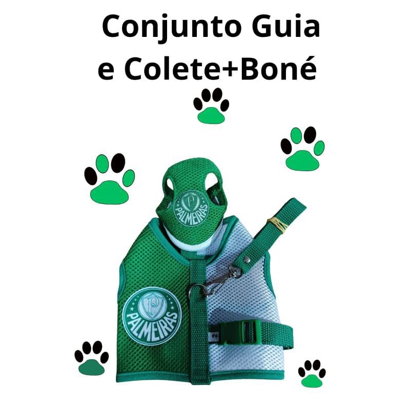 Conjunto Colete com Guia + Boné