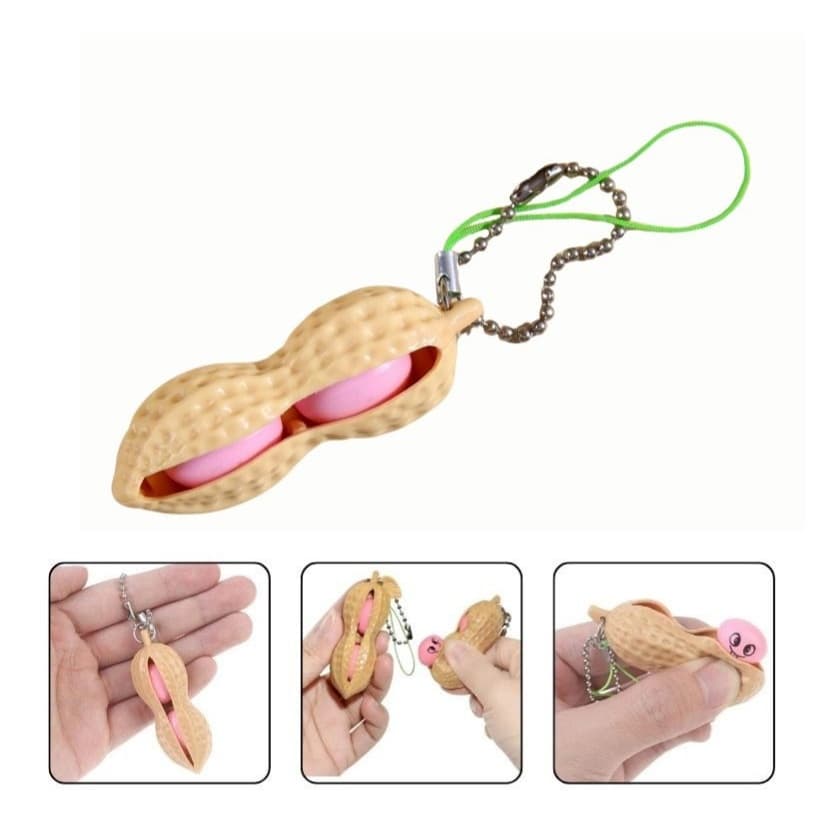 Chaveiro Anti Stress Amendoim Fidget Toy Binquedo Sensorial Estresse Pop It