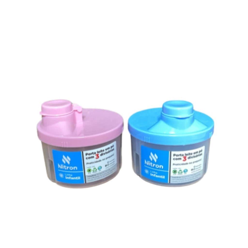 Porta Leite Em Pó Com 3 divisórias Plástico Resistente - Nitron