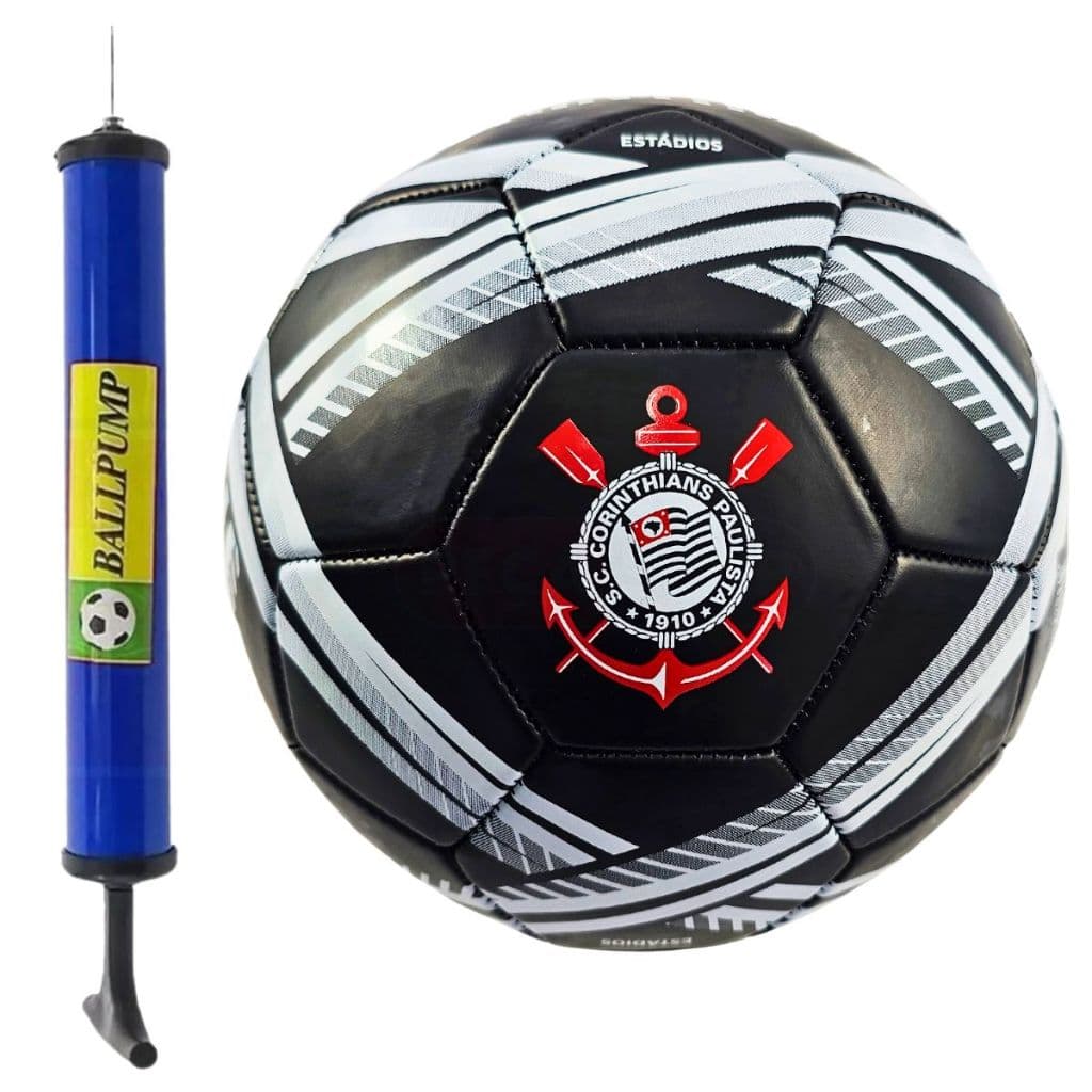 Bola de Futebol Corinthians Licenciada Material Resistente + Bomba De Encher