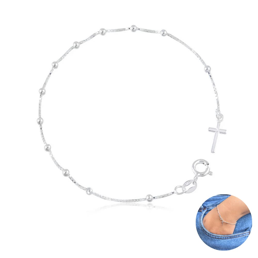 Pulseira Terço Em Prata 925