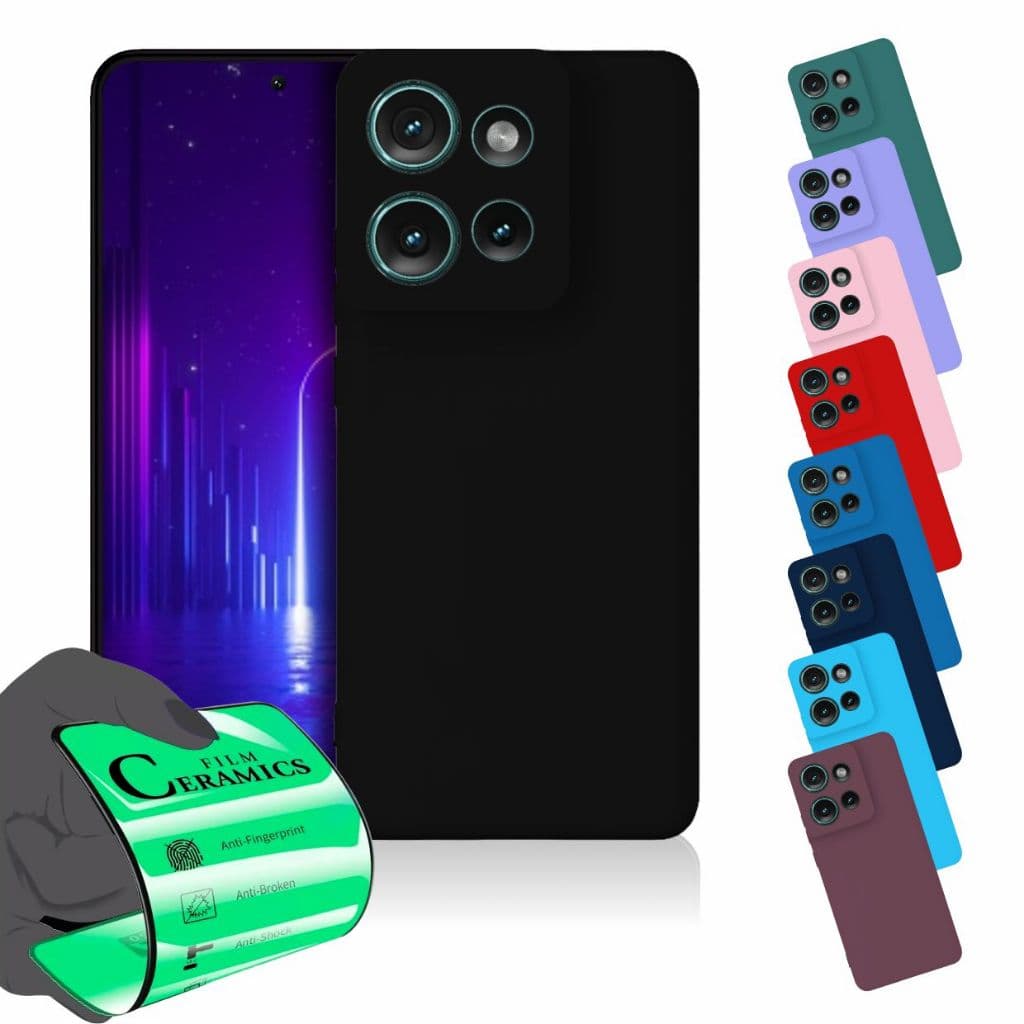 Capa Capinha Anti Impacto Aveludada + Película Para Motorola G56