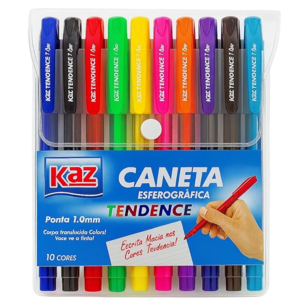 Caneta Esferográfica 10 Cores Neon Ponta Metálica 1.0mm Escrita Macia Nas Cores Tendência