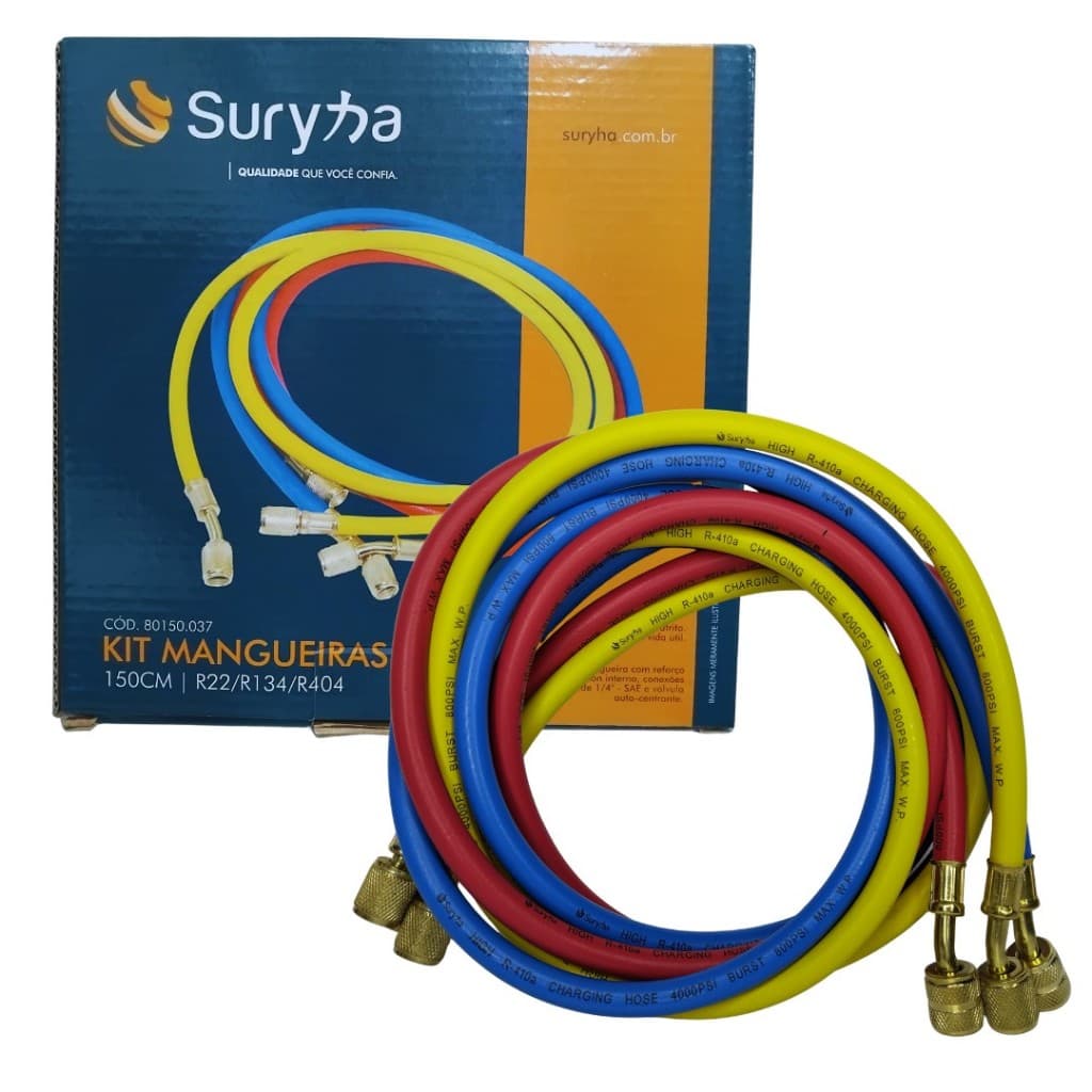 Kit Mangueira Manifold 150cm R410 R32 Refrigeração Suryha