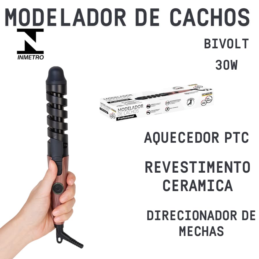 Modelador De Cachos Babyliss  Revestimento Cerâmico Bivolt Direcionador de Mechas Profissional Cabelo