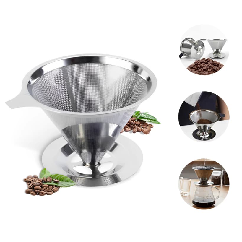 Filtro De Café Coador Inox 103 Grande Reutilizável Passador de Cafe