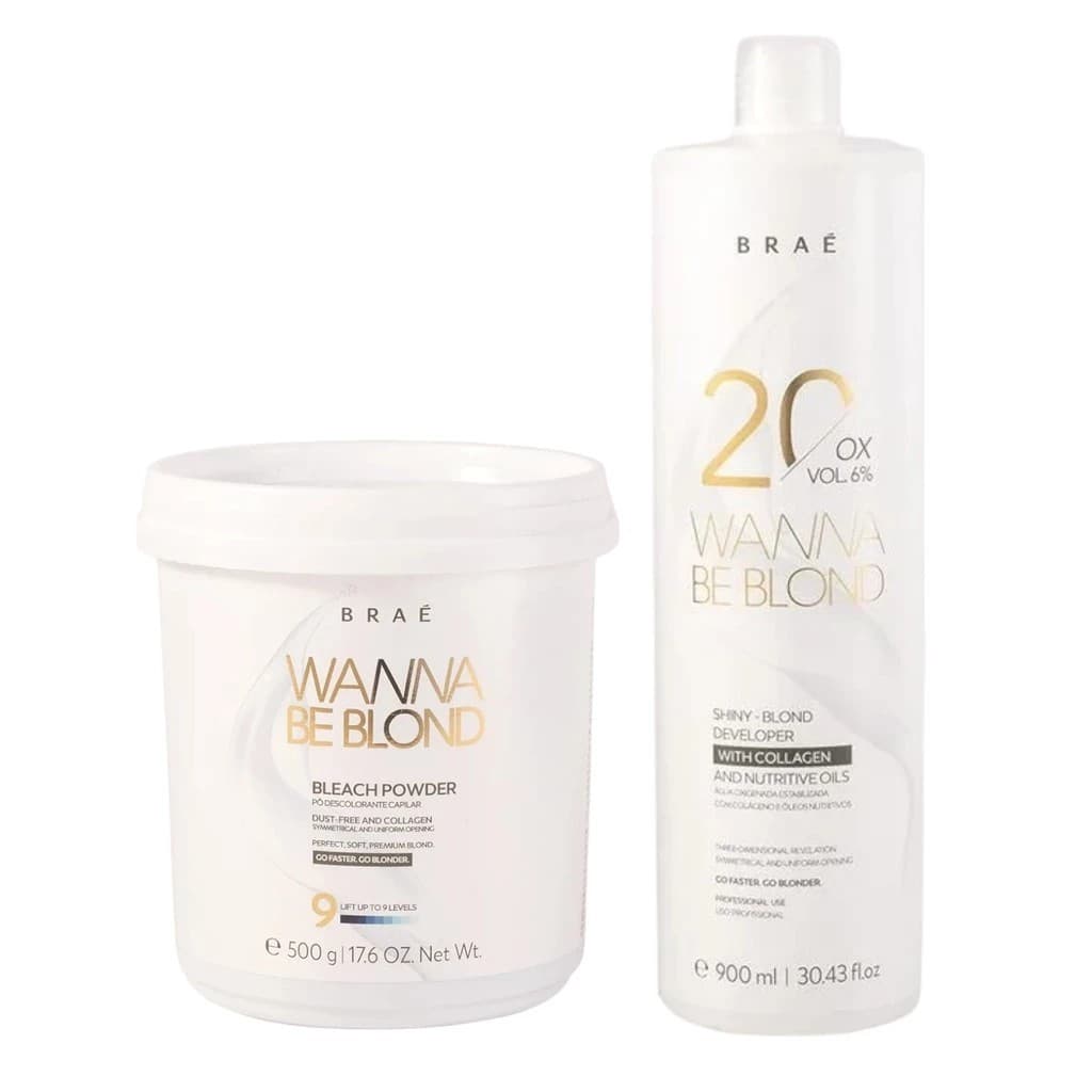 Kit Braé Wanna Be Blond Pó Descolorante 500g + Ox 900ml