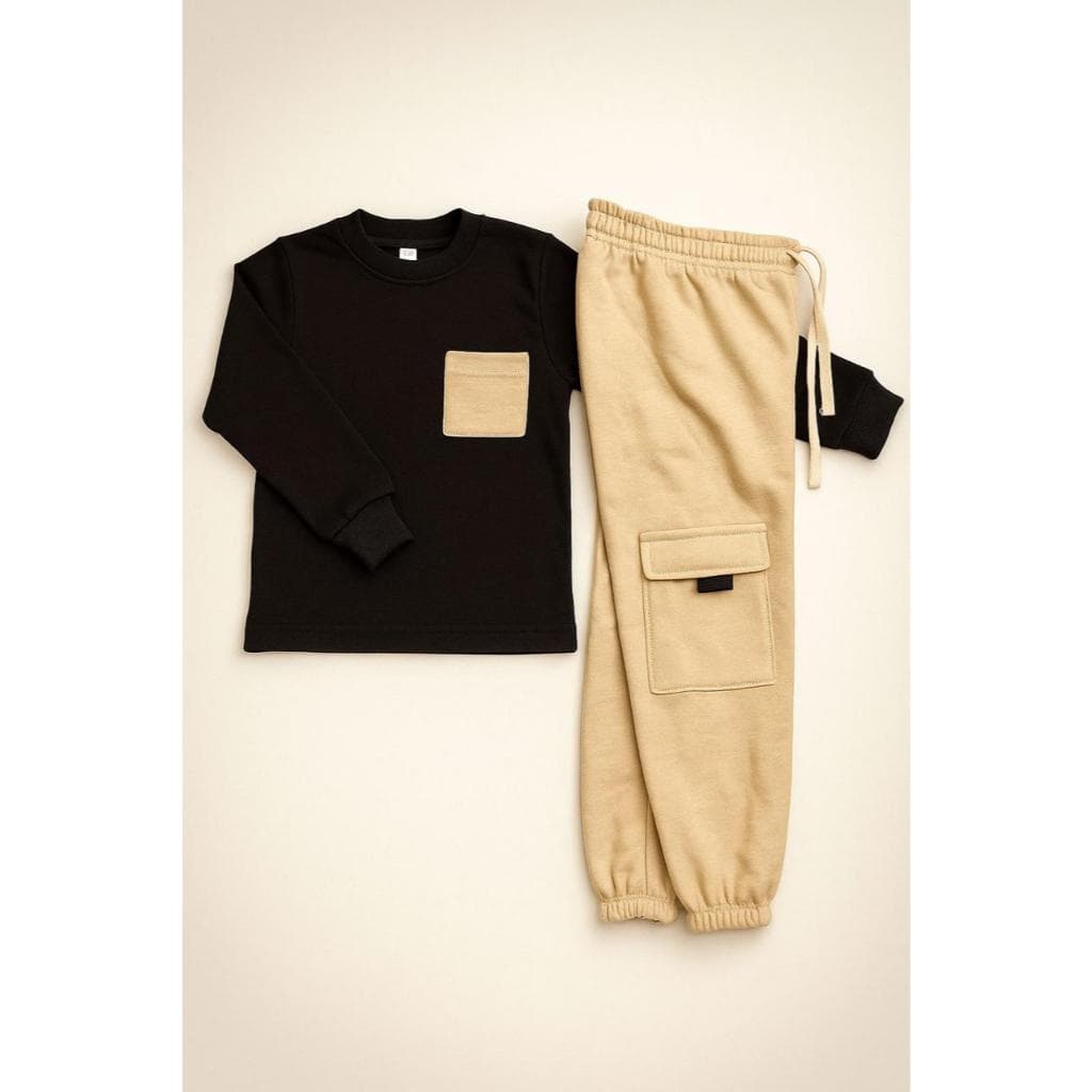 Conjunto Moletom Calça Cargo e Casaco Infantil Menino Masculino Inverno  Outono
