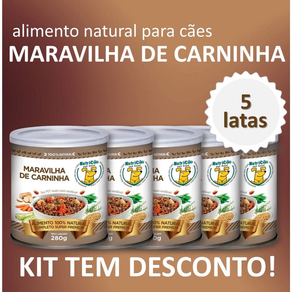 Kit Delícia Ração Úmida NutriCão Pet Food para Cães Maravilha de Carninha Alimento Natural