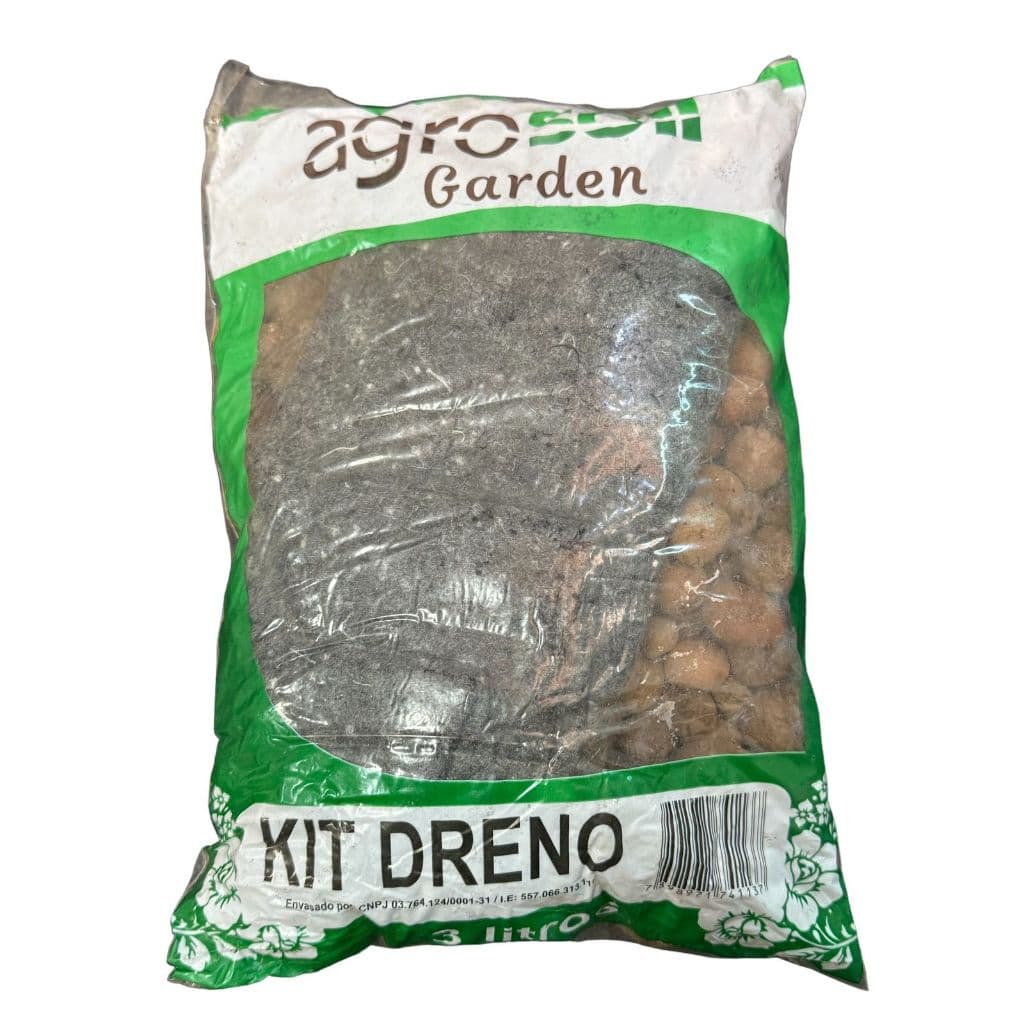 Kit Dreno Agrosoil Pacote 3 Litros Argila Expandida + Manta De Drenagem