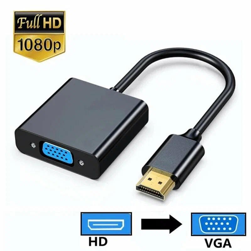 Adaptador HDMI para VGA Resolução 1080p Conversor de Sinal Vídeo Notebook TV