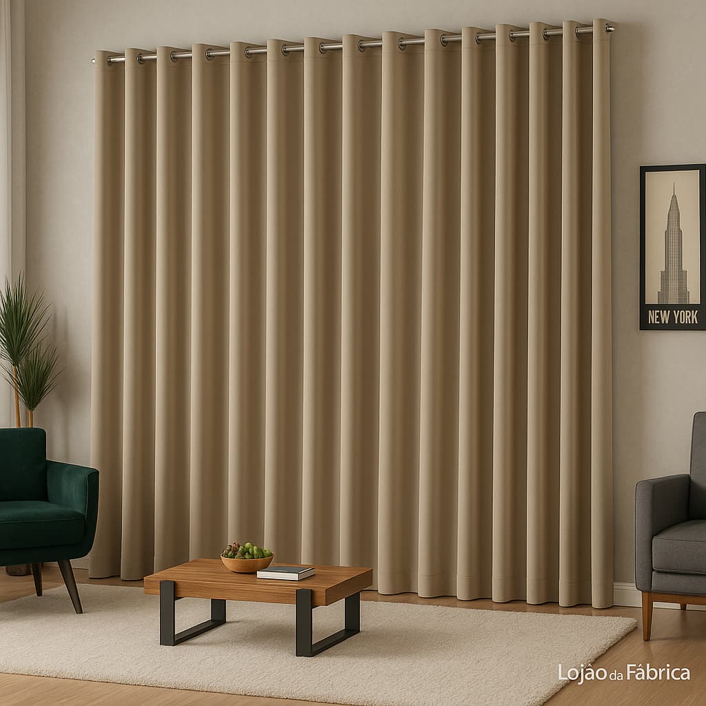 Cortina Blackout Premium 3,00x2,70 Sala e Quarto | Corta Luz Elegante e Sofisticada Blecaute