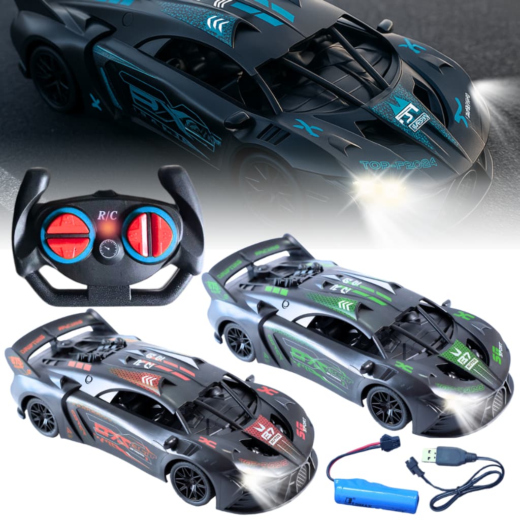 Carrinho Controle Remoto Speed Racing Com Luzes Bateria Recarregável Brinquedo Infantil
