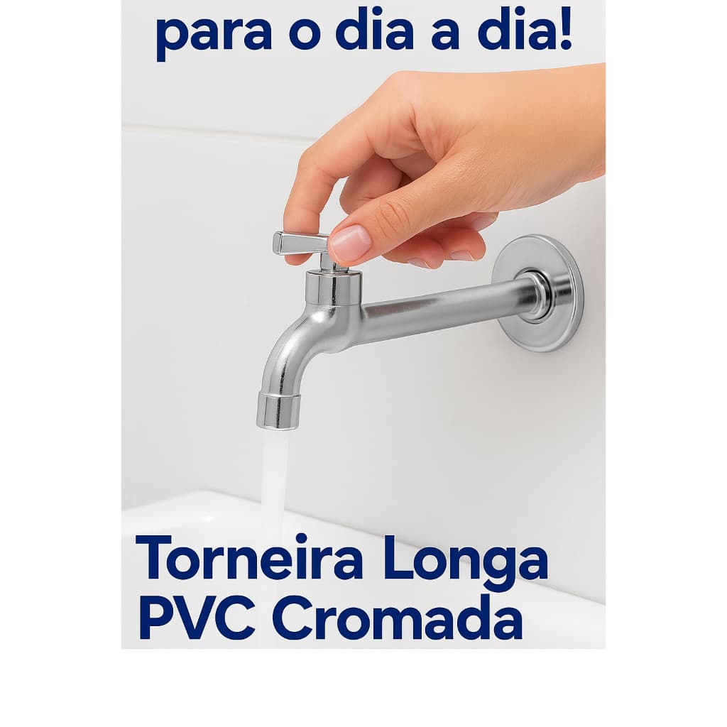 Torneira Longa PVC Cromada 1/2''