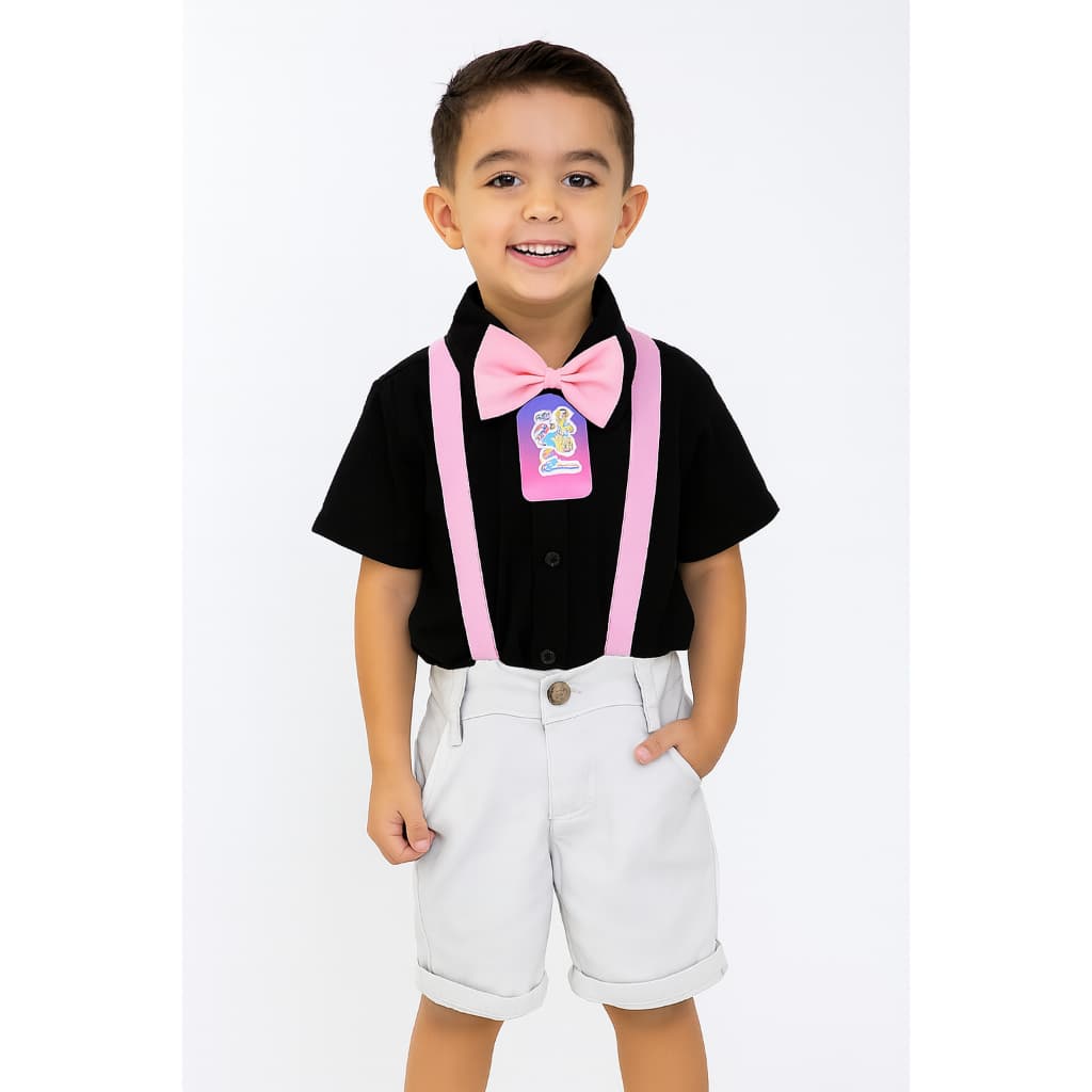 Conjunto Luxo Temático Mundo Bita Preto Branco E Rosa