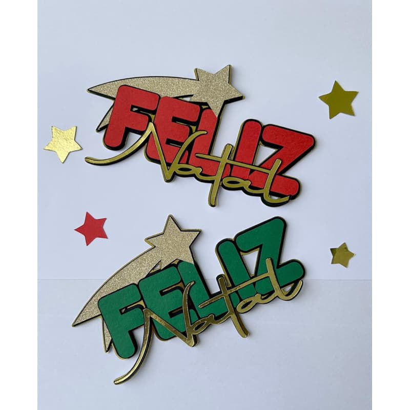 Topo de Bolo Feliz Natal. Decoração de Natal. Topper natalino. ENVIO RÁPIDO.