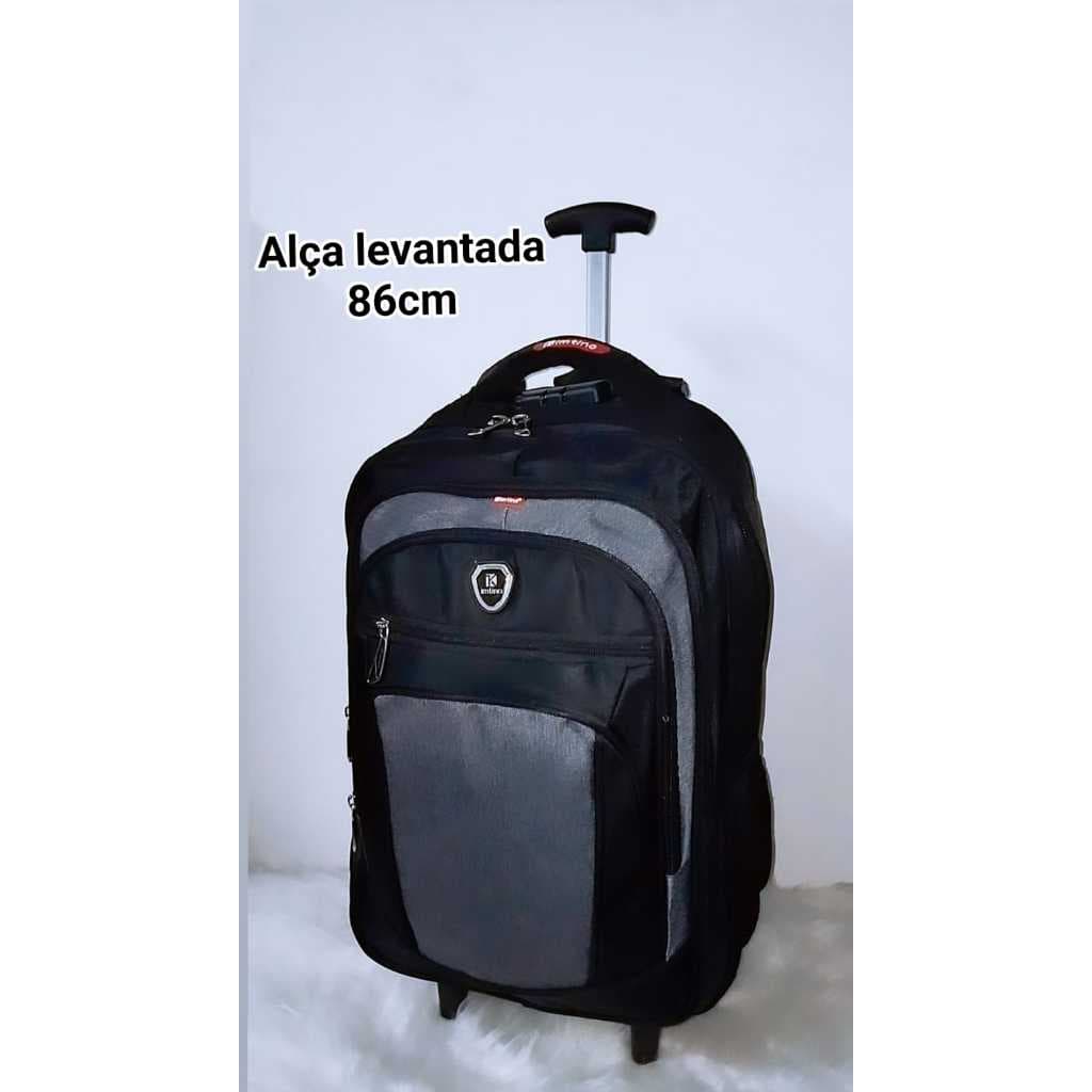 Mochila Rodinha Masculina Notebook impermeável cabo normal reforçada