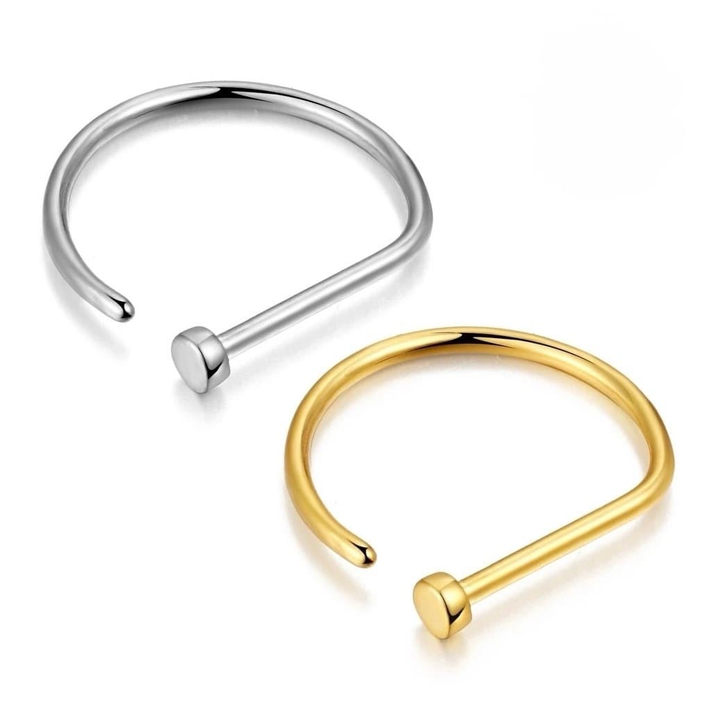 Piercing D- Ring Argola de Titânio Hipoalergênico Nariz Dring Gring Nostril Septo