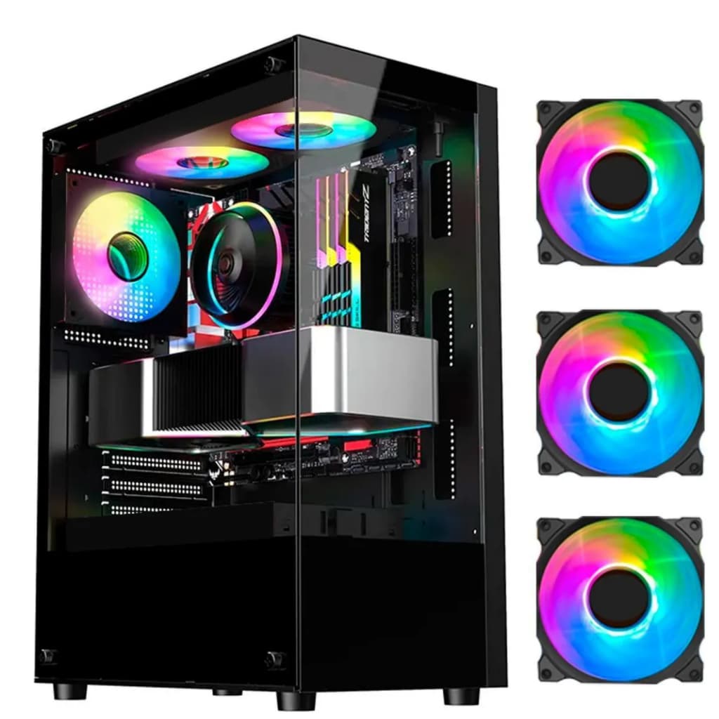 Gabinete Gamer Mid Tower Rgb Atx Em Vidro Temperado Gb1792
