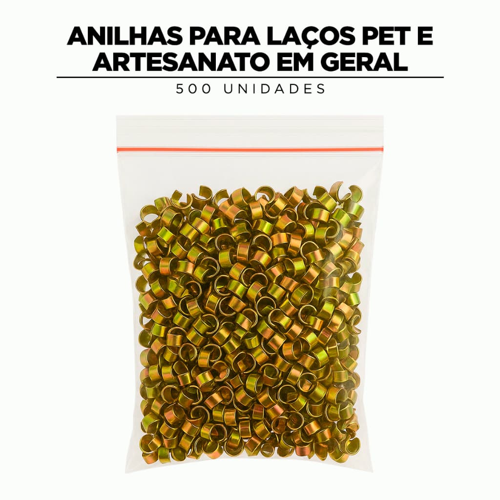 Anilhas para laços pet e artesanato em geral 500 unidades