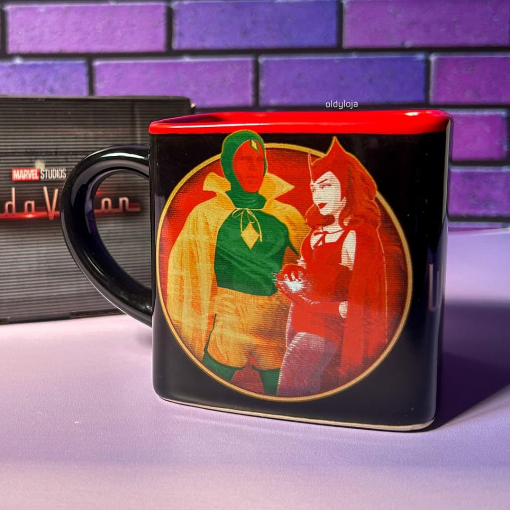 Caneca Wanda Vision Cerâmica 300ml Licenciada Marvel Canecas Geek Presente Criativo