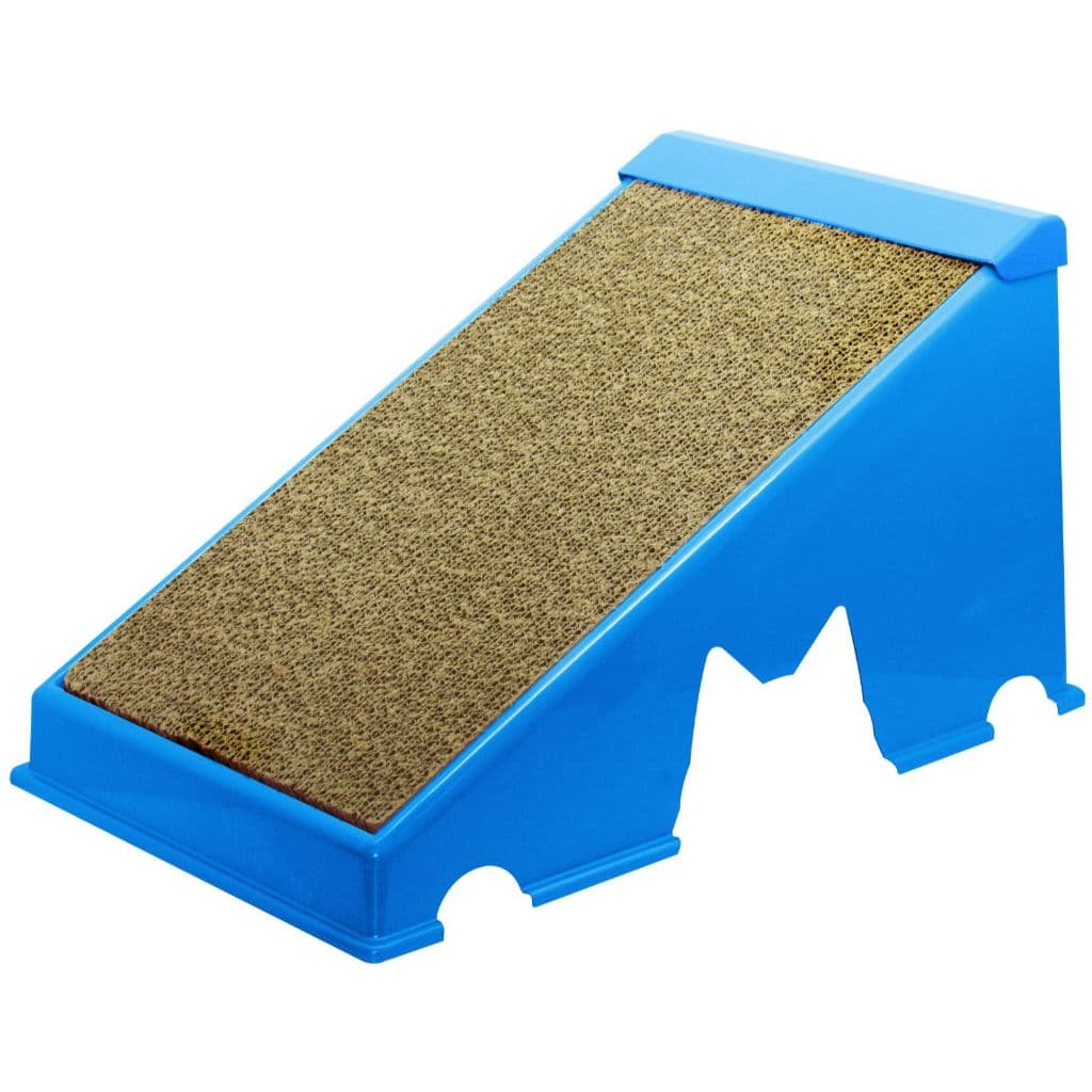 Arranhador Rampa Para Gatos Brinquedo Anti Estresse Plástico Diversão Furacão Pet Azul Interativo
