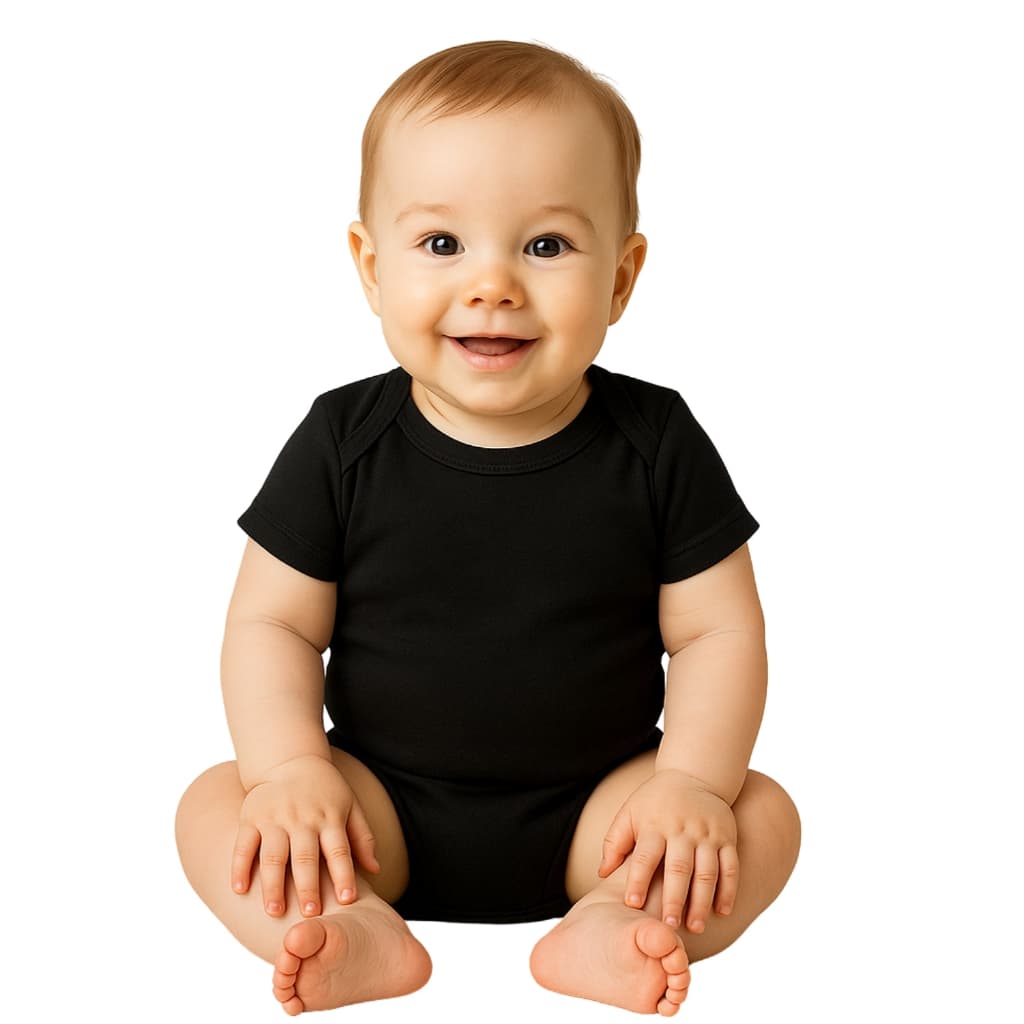 Body Bebê Tip Top Básico Algodão Preto