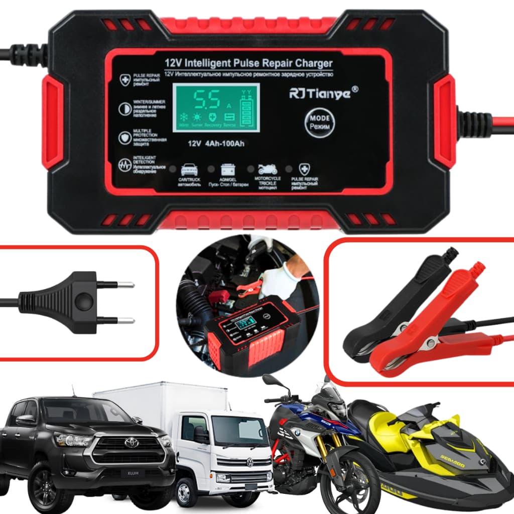 Carregador de bateria automotivo inteligente 12 V Display Digital Automáticas Carregador De Bateria