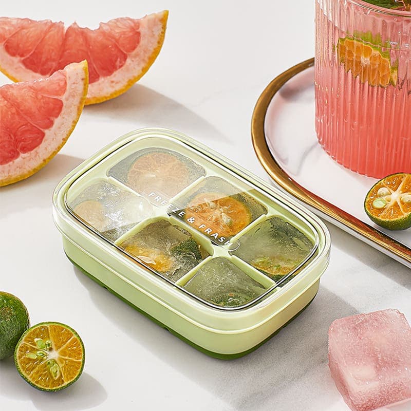 Kit mini Forma multiuso Gelo papinha bebê temperos Cavidades Fundas de Silicone com Tampa delicada solta facilmente