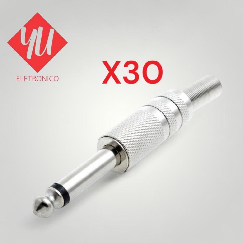 30 Conector P10 Mono Com Mola Oferta