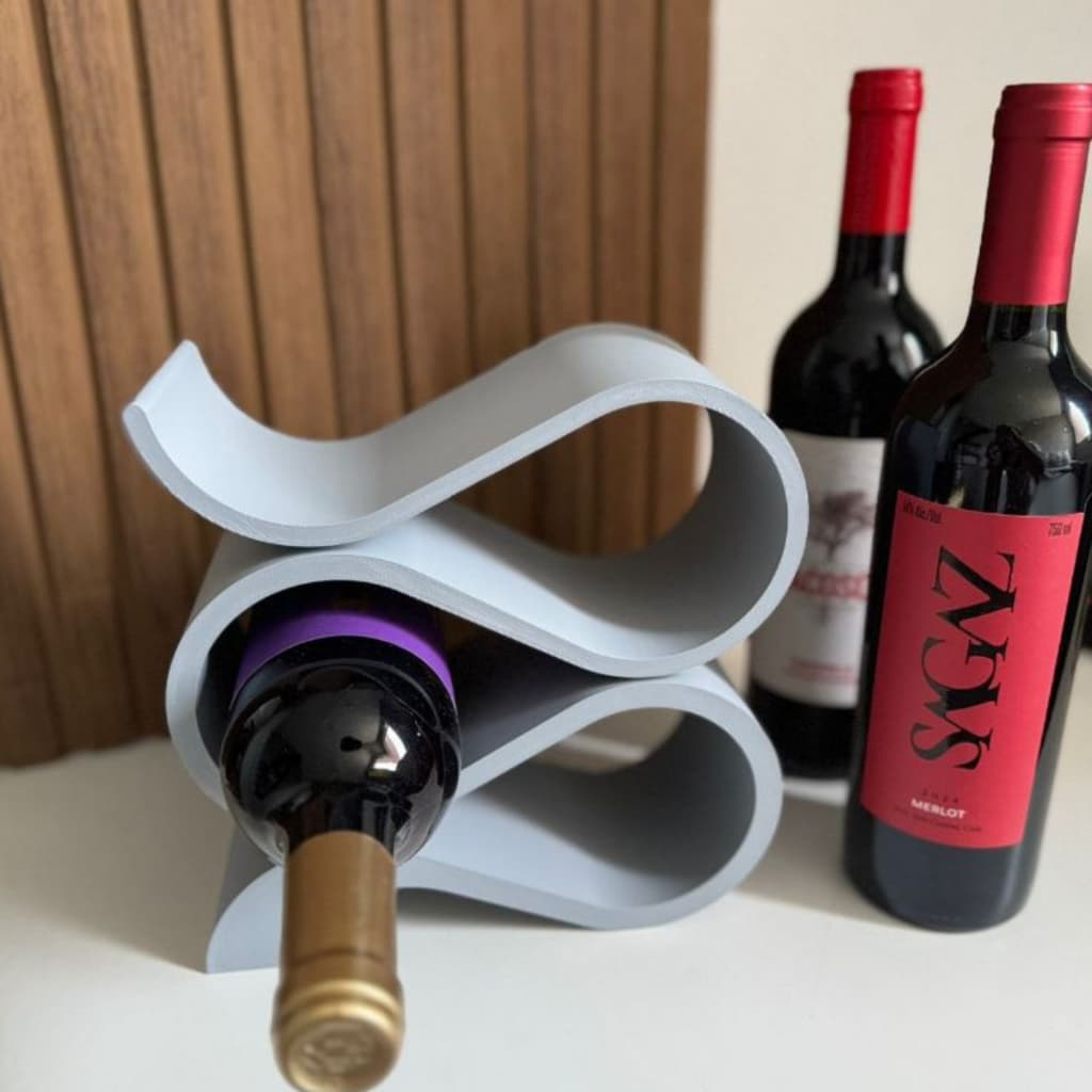 Adega de mesa com suporte para vinho elegante e sofisticada
