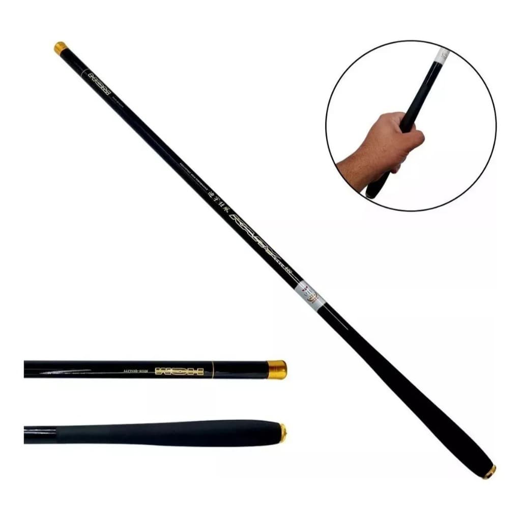 Vara Pesca 6,3m Telescópica 10 lbs 100% Fibra de Carbono Trançada Ultra Leve