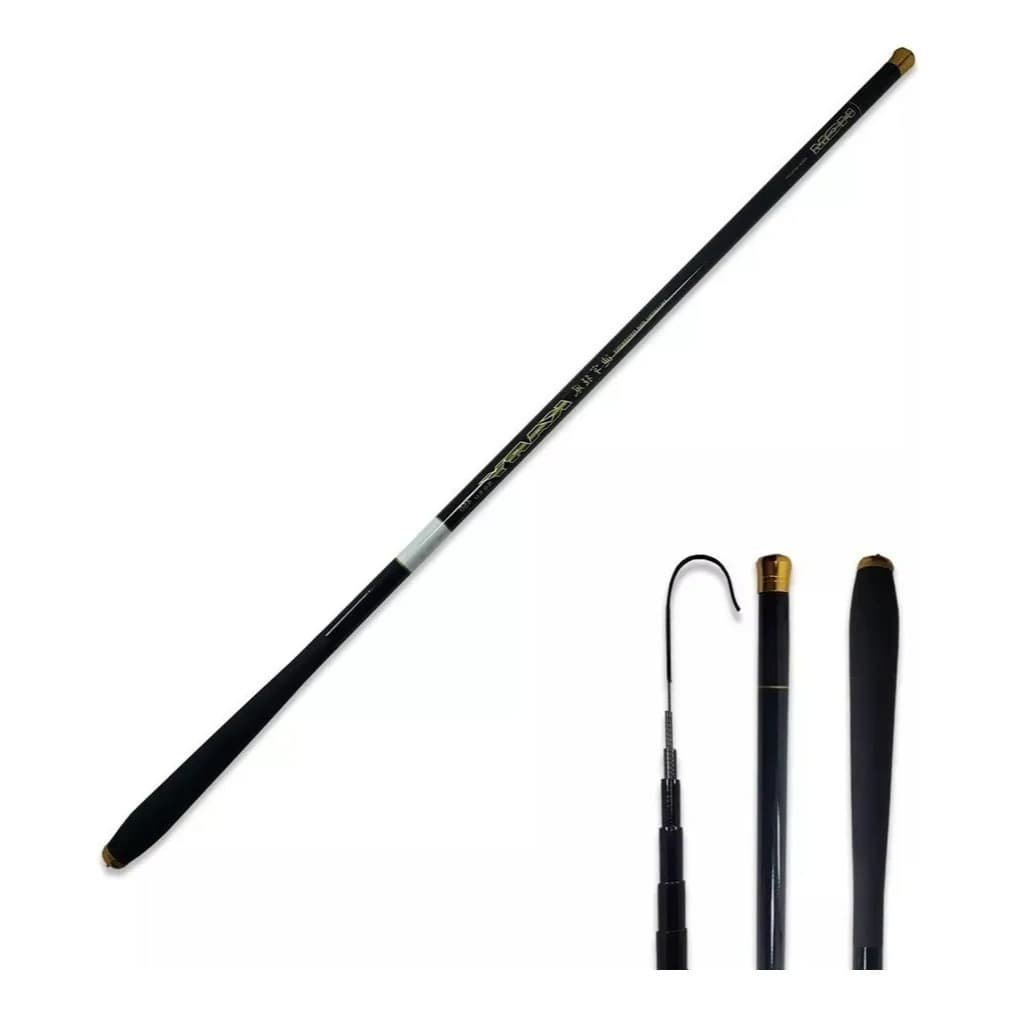 Vara de Pesca 4,5m 10 lbs 100% Fibra de Carbono Trançada Ultra Leve