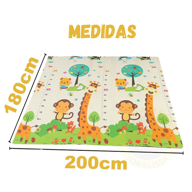 Tapete Infantil Dobrável 180x200cm Emborrachado Dupla Face Antiderrapante Anti Impacto Bebê S13