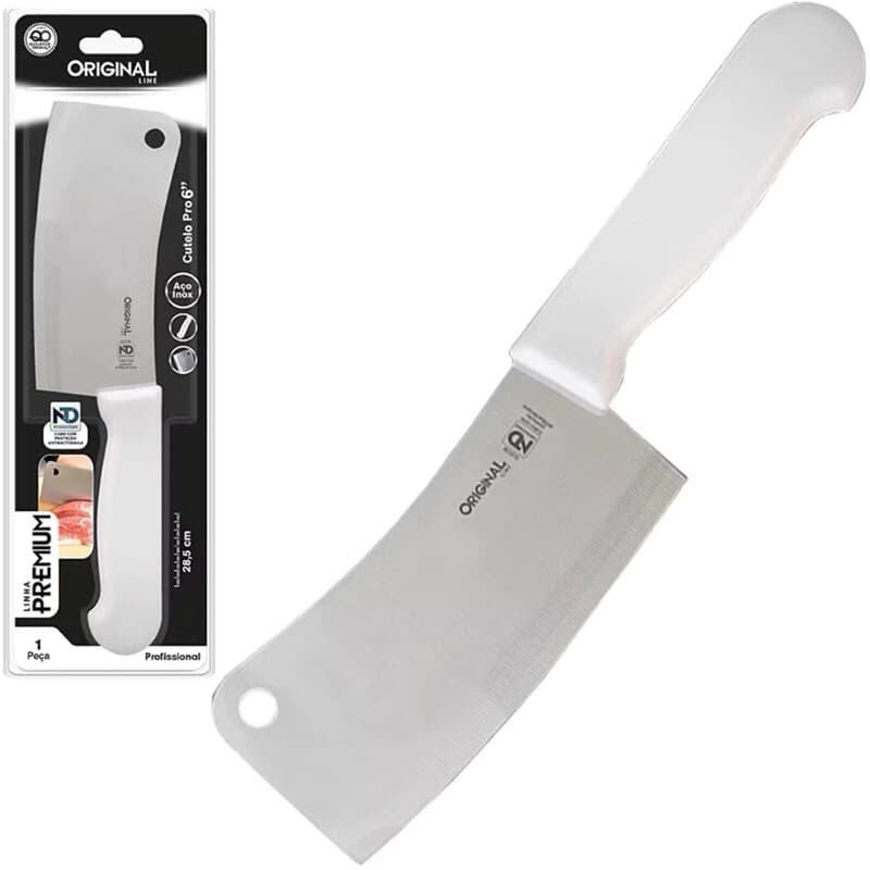 Faca Cutelo Pro 6'' Linha Premium Original 28,5 cm Aço Inox Sem Marca