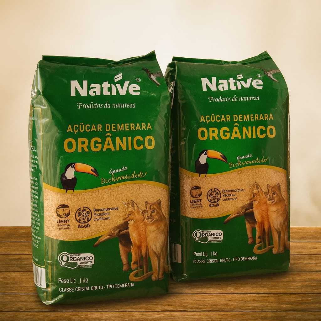 2 Açucar Demerara Organico 1kg Validade Longa Envio Imedaito