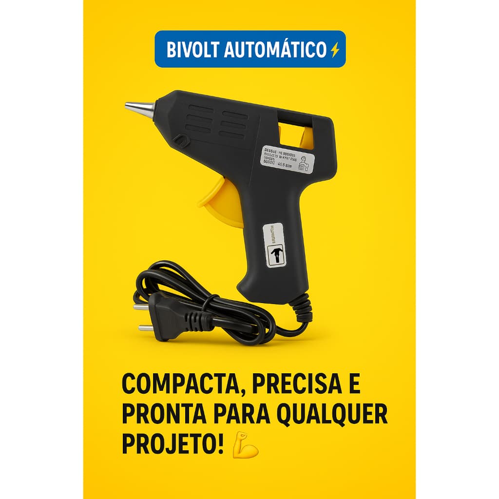 Pistola Aplicadora De Cola Quente Pequena 8W Grande 15W 60HZ Bivolt 110/220v Compacta P/ Artesanato