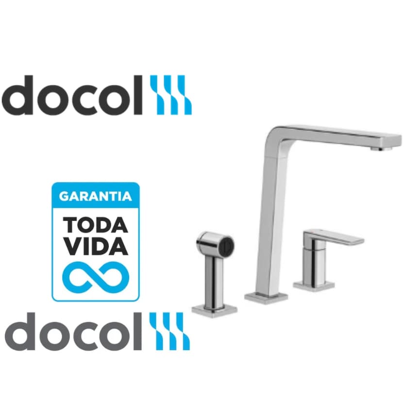 Torneira de Cozinha com Ducha Misturador Monocomando Bistrô Docol Casa