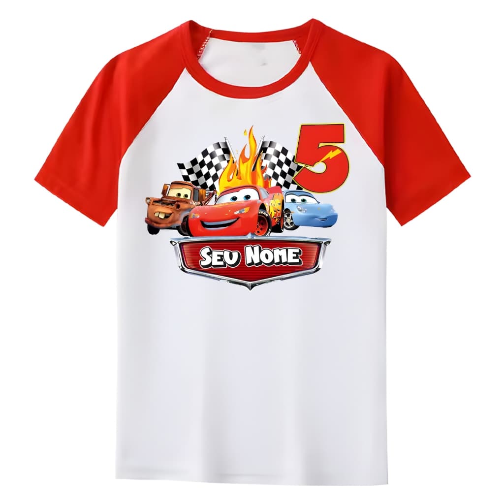 Camiseta Camisa Carros Relâmpago Macqueen Infantil Aniversário Fantasia