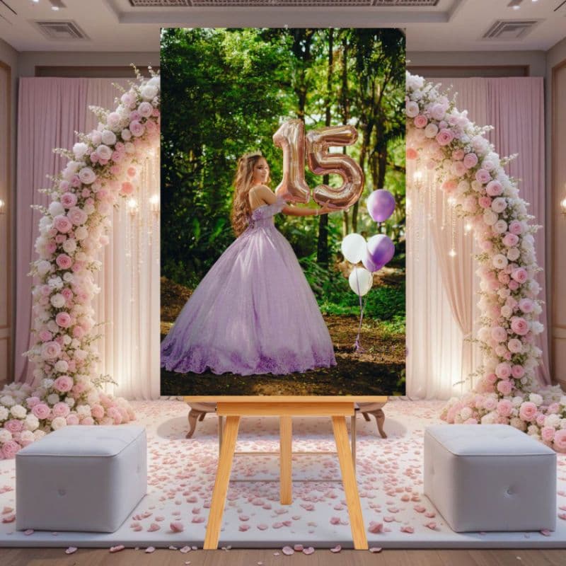 Placa Decorativa Personalizada Recepção Aniversário Debutante Com Foto