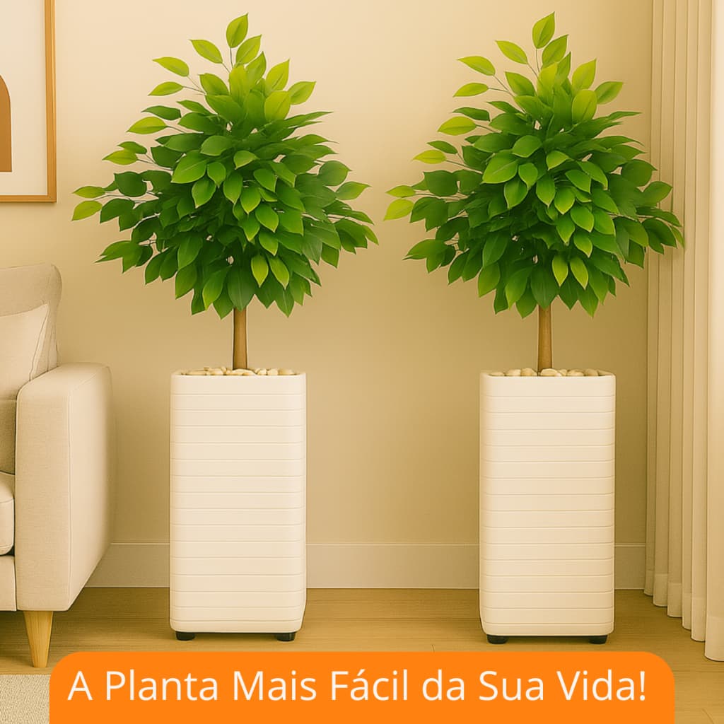 Kit Decorativo Sala Vaso Planta Artificial Decoração De Sala Casa Nova