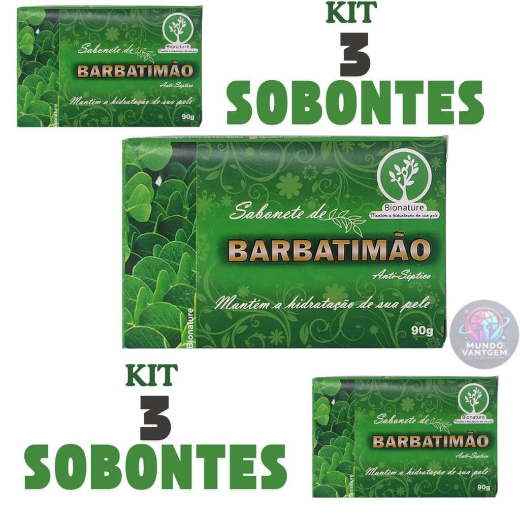 Kit 3 Sabonetes Íntimos Barbatimão 90g Bionature - Higiene Feminina Natural