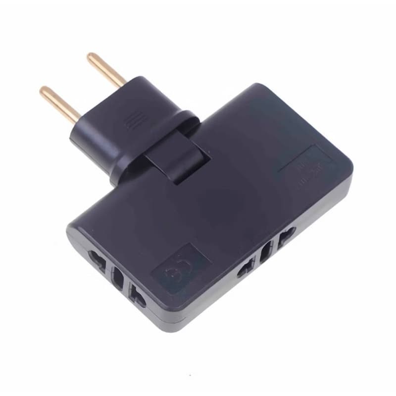 Adaptador de extensão de plugue de alimentação 3 em 1 ajustável em 180 graus