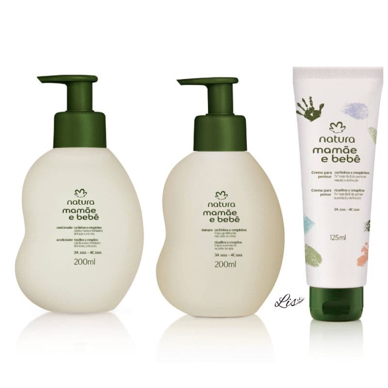Mamãe e Bebê Cachinhos e Crespinhos Natura - Shampoo ou Condicionador ou Creme para pentear - Cachos Crespos
