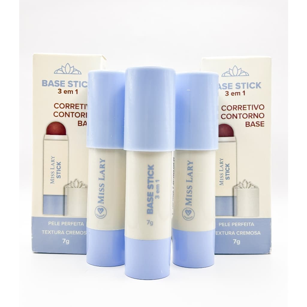 Base Stick 3 em 1 Corretivo, Contorno e Base - Miss Lary