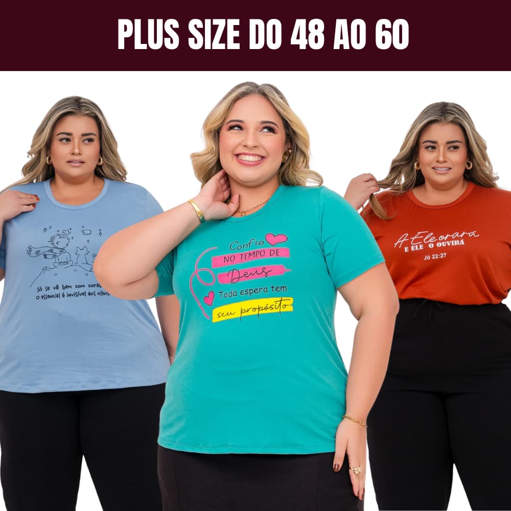 Blusa Plus Size T-Shirt Feminina De Malha Desenhos Animados.