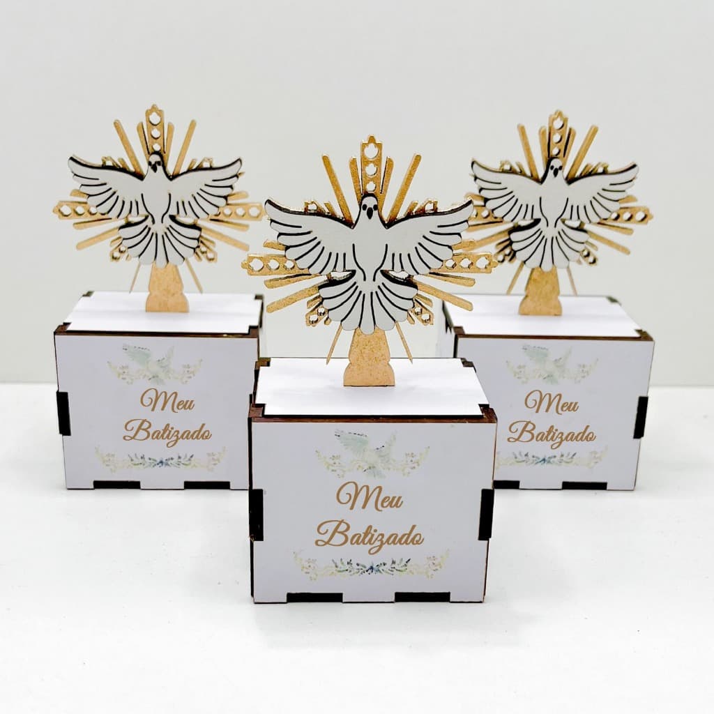 5/10/15/20PCS Mini Cubos Batizado em MDF - Lembrancinha Porta Bombom Caixinha