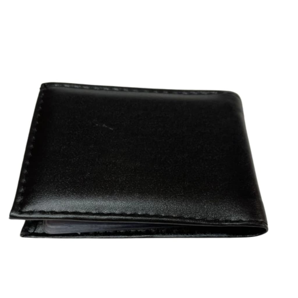 Carteira Masculina Couro Sintético Slim Preto Fina Pequena Porta Cartão
